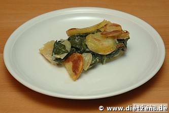 Kartoffelgratin mit Spinat